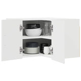 Kitchen Wall Cabinet with Door High Gloss White 57 x 57 x 40 cm - Side View