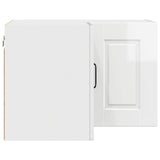 Wall Corner Cabinet PORTO High Gloss White 57 x 57 x 40 cm - Rear View