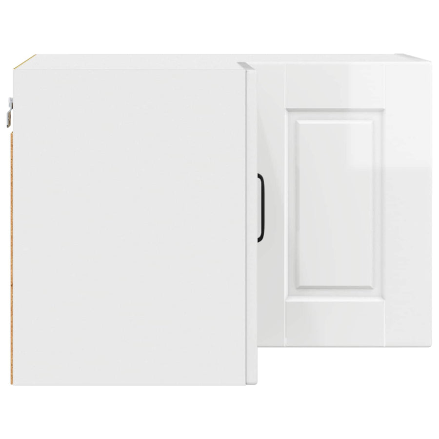 Wall Corner Cabinet PORTO High Gloss White 57 x 57 x 40 cm