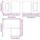 Wall Corner Cabinet PORTO High Gloss White 57 x 57 x 40 cm