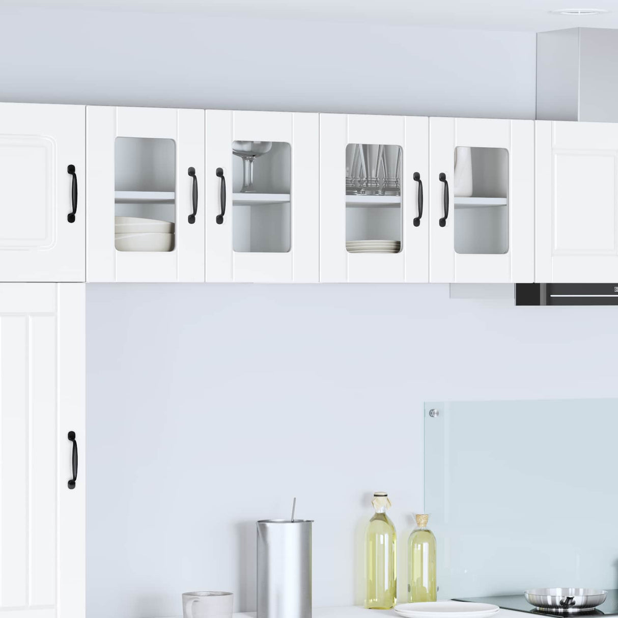 Wall Glass Cabinet PORTO White 60 x 31 x 40 cm Engineered Wood
