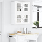Wall Glass Cabinet PORTO White 60 x 31 x 40 cm Engineered Wood