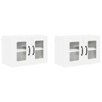 Wall Glass Cabinet PORTO 2 pcs White Engineered Wood