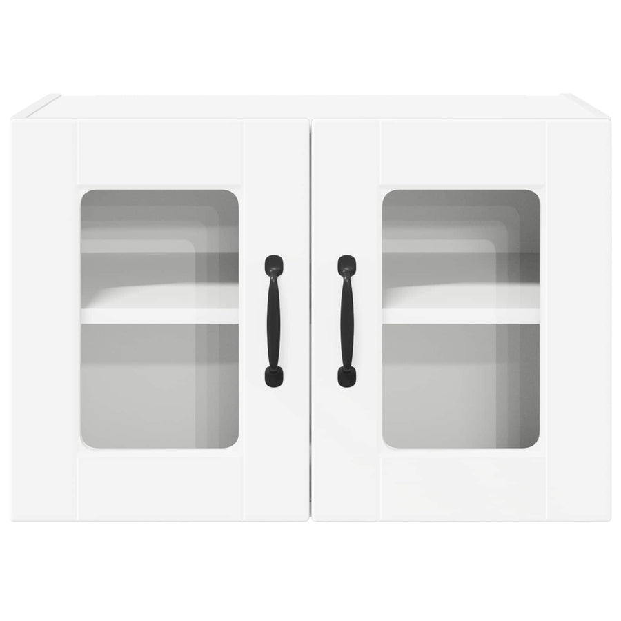 Wall Glass Cabinet PORTO 2 pcs White Engineered Wood
