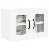 Wall Glass Cabinet PORTO 2 pcs White 60 x 31 x 40 cm