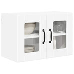 Wall Glass Cabinet PORTO 2 pcs White Engineered Wood