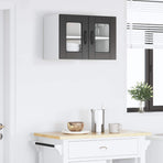 Wall Glass Cabinet PORTO Black 60 x 31 x 40 cm Engineered Wood