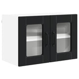 Wall Glass Cabinet PORTO Black 60 x 31 x 40 cm Engineered Wood - Front View