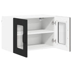 Wall Glass Cabinet PORTO Black 60 x 31 x 40 cm Engineered Wood