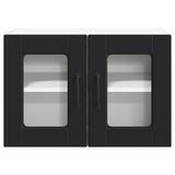 Wall Glass Cabinet PORTO Black 60 x 31 x 40 cm Engineered Wood - Rear View