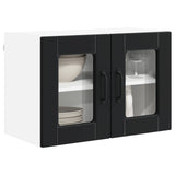 Wall Glass Cabinet PORTO Black 60 x 31 x 40 cm Engineered Wood