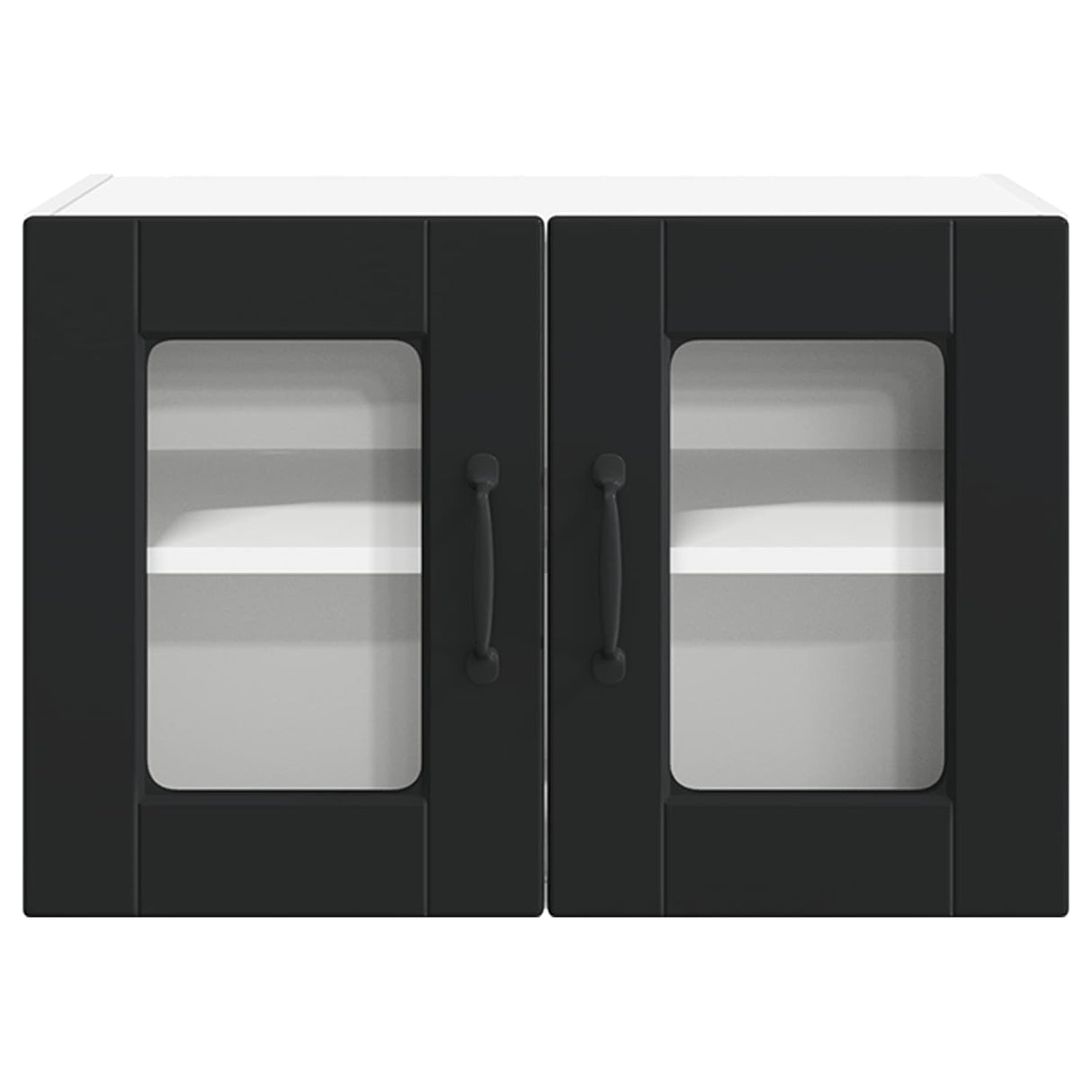 Wall Glass Cabinet PORTO 2 pcs Black 60 x 31 x 40 cm
