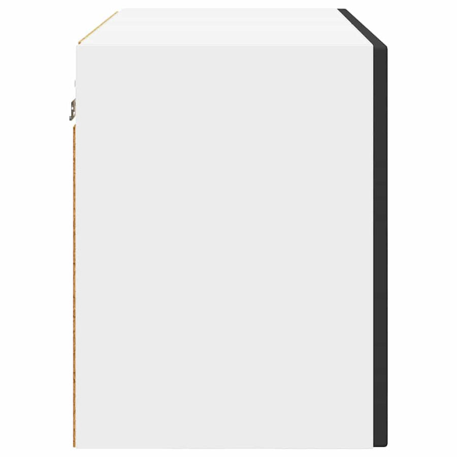Wall Glass Cabinet PORTO 2 pcs Black Engineered Wood