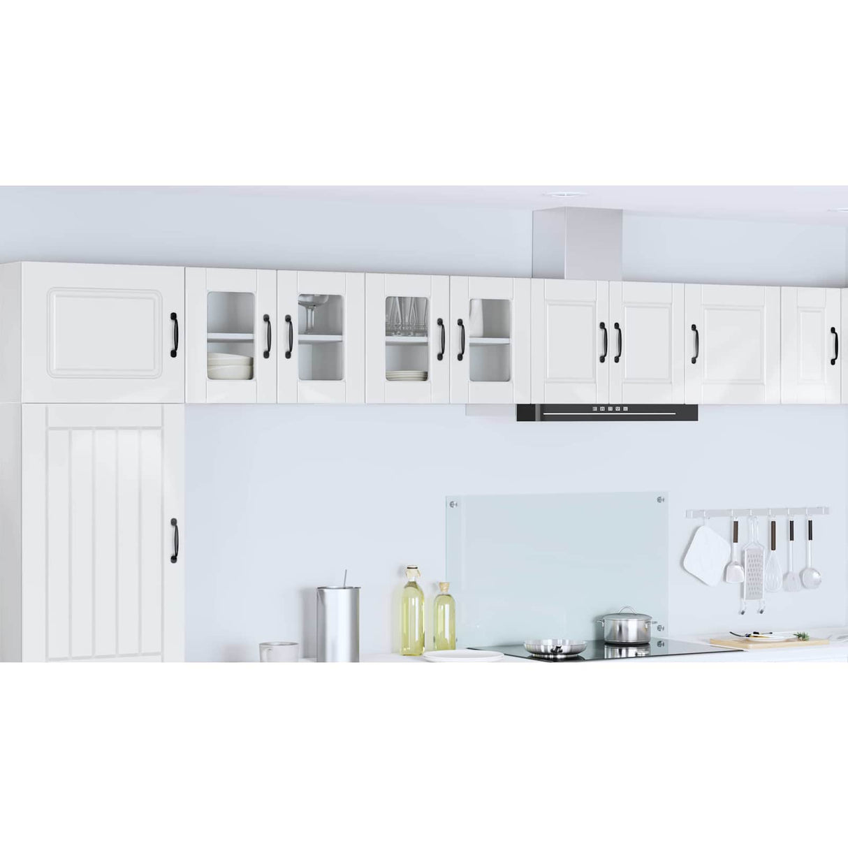 Wall Glass Cabinet PORTO High Gloss White 60 x 31 x 40 cm