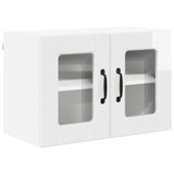 Wall Glass Cabinet PORTO High Gloss White 60 x 31 x 40 cm - Front View