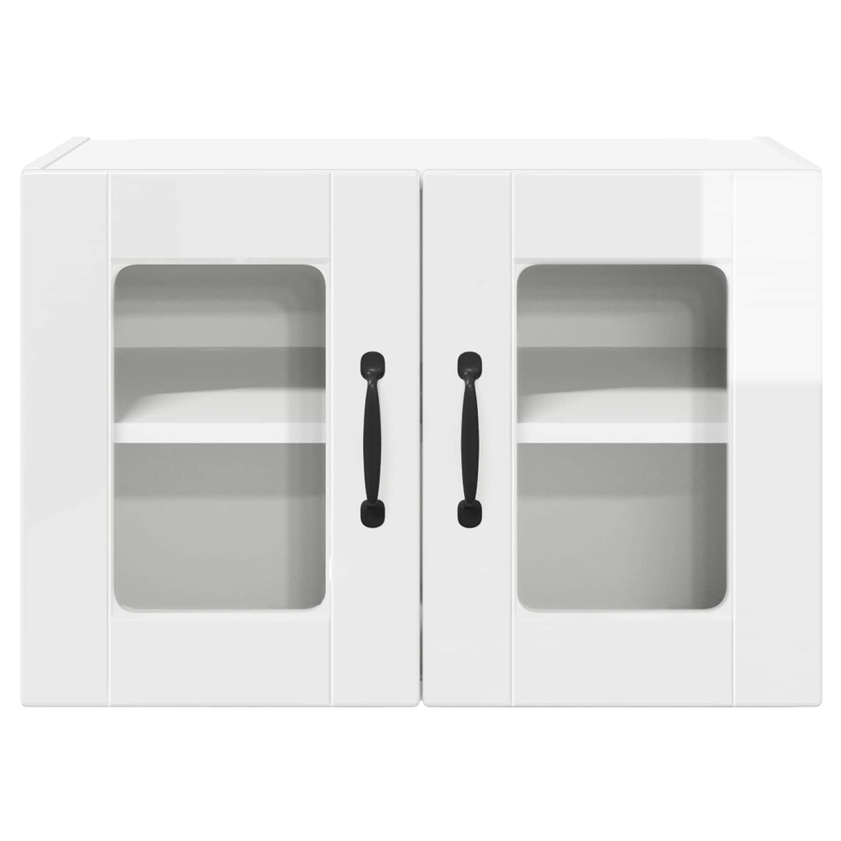 Wall Glass Cabinet PORTO High Gloss White 60 x 31 x 40 cm