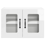Wall Glass Cabinet PORTO High Gloss White 60 x 31 x 40 cm