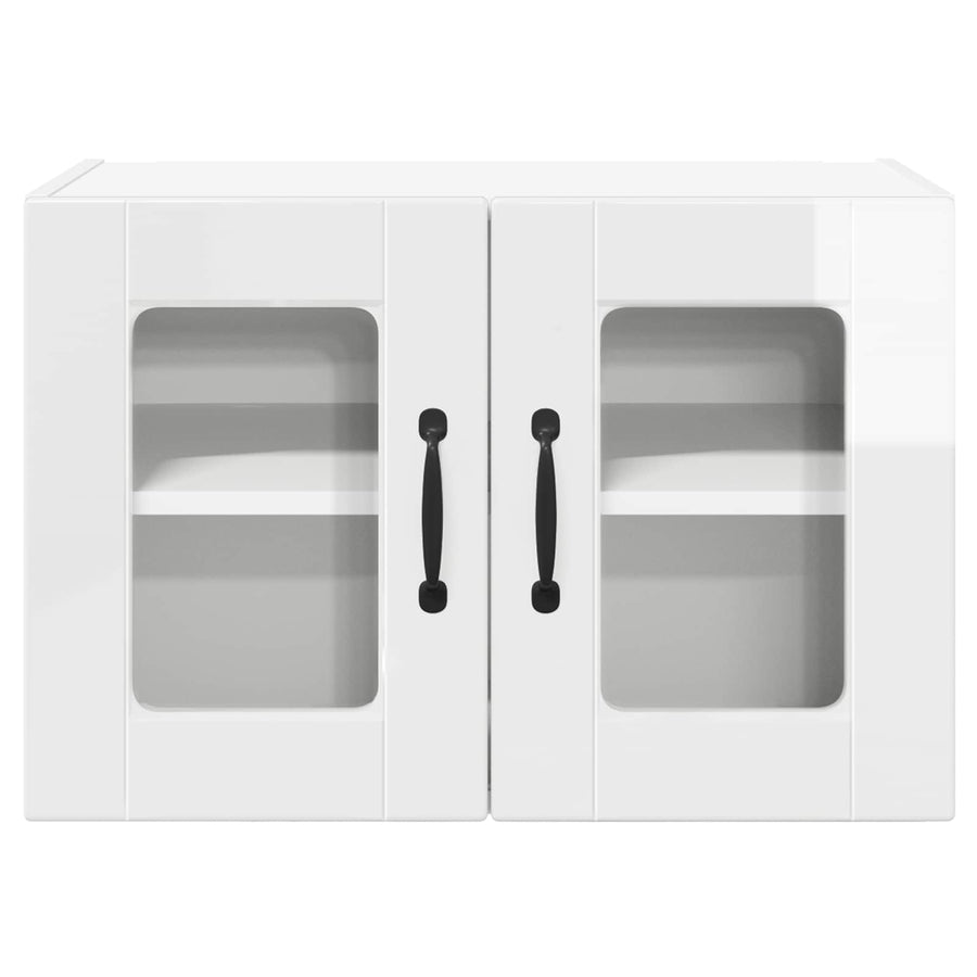 Wall Glass Cabinet PORTO High Gloss White 60 x 31 x 40 cm