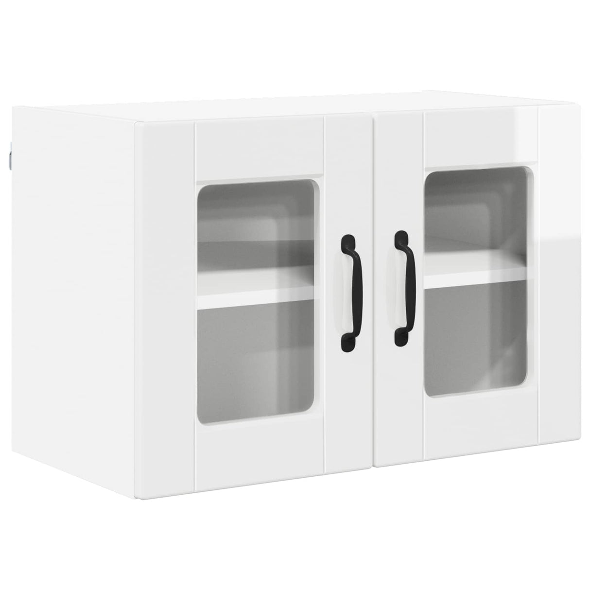 Wall Glass Cabinet PORTO 2 pcs High Gloss White 60 x 31 x 40 cm