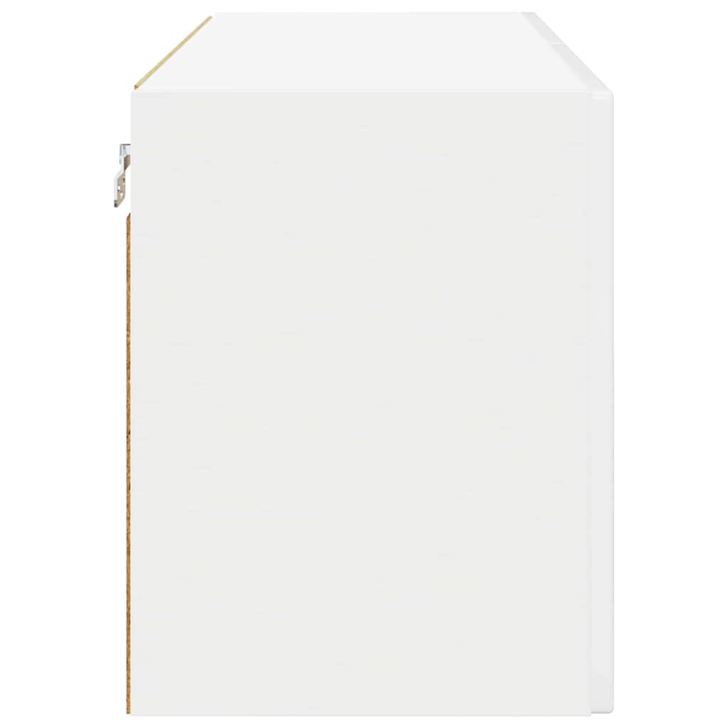 Wall Glass Cabinet PORTO 2 pcs High Gloss White 60 x 31 x 40 cm