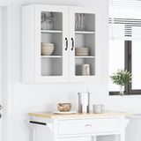 Wall Glass Cabinet PORTO White 40 x 31 x 80 cm Engineered Wood - Top-Down View