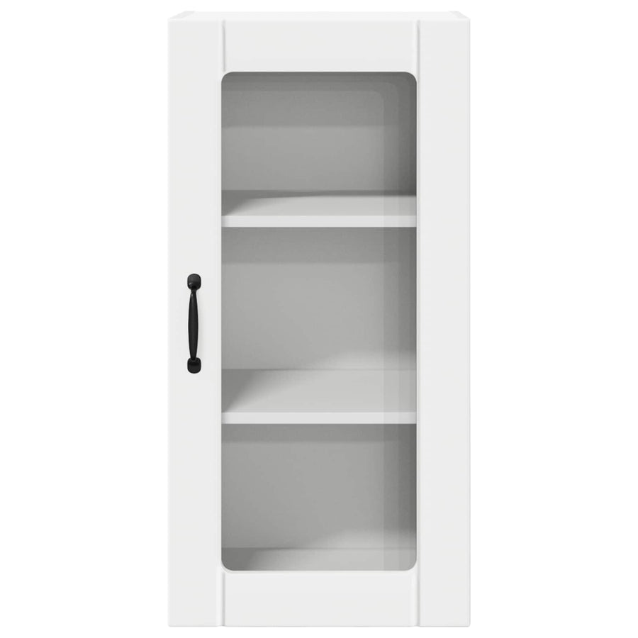 Wall Glass Cabinet PORTO White 40 x 31 x 80 cm Engineered Wood