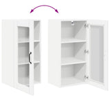 Wall Glass Cabinet PORTO White 40 x 31 x 80 cm Engineered Wood - Extra Image