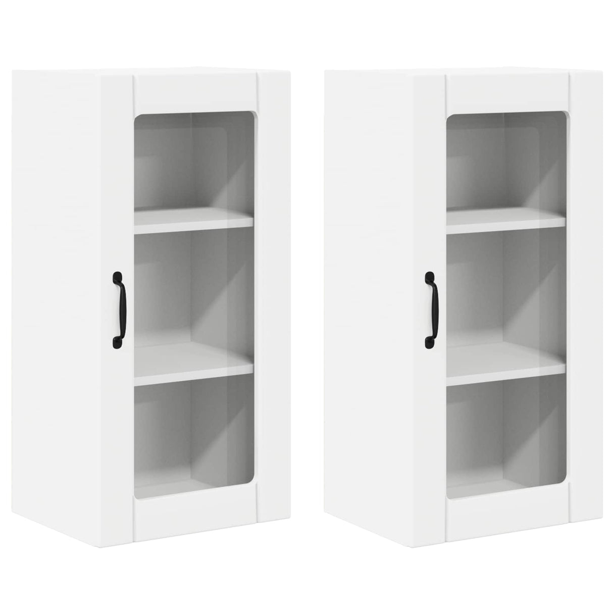 Wall Glass Cabinet PORTO 2 pcs White 40 x 31 x 80 cm