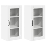 Wall Glass Cabinet PORTO 2 pcs White 40 x 31 x 80 cm