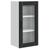 Wall Glass Cabinet PORTO Black 40 x 31 x 80 cm Engineered Wood