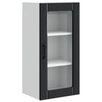 Wall Glass Cabinet PORTO Black 40 x 31 x 80 cm Engineered Wood