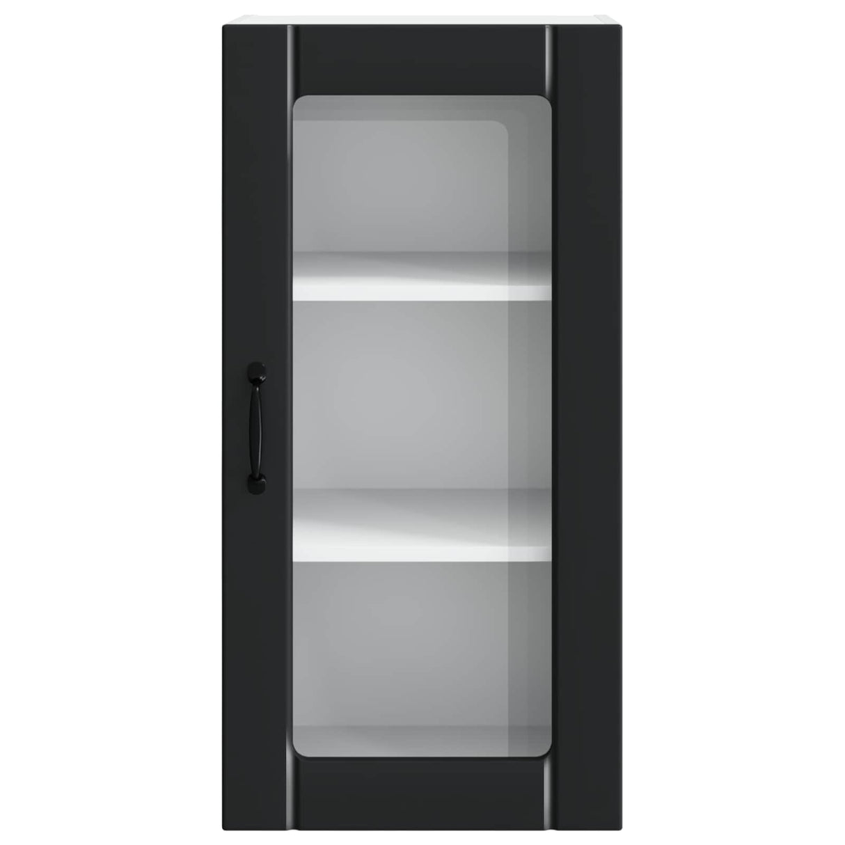Wall Glass Cabinet PORTO Black 40 x 31 x 80 cm Engineered Wood