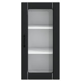 Wall Glass Cabinet PORTO Black 40 x 31 x 80 cm Engineered Wood