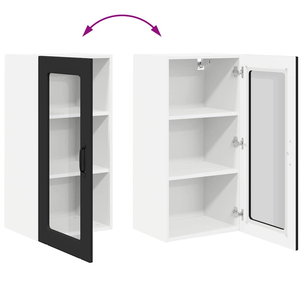 Kitchen Wall Cabinet Black 40 x 31 x 80 cm Engineered Wood