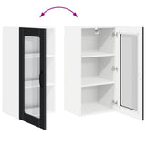 Wall Glass Cabinet PORTO Black 40 x 31 x 80 cm Engineered Wood - Extra Image