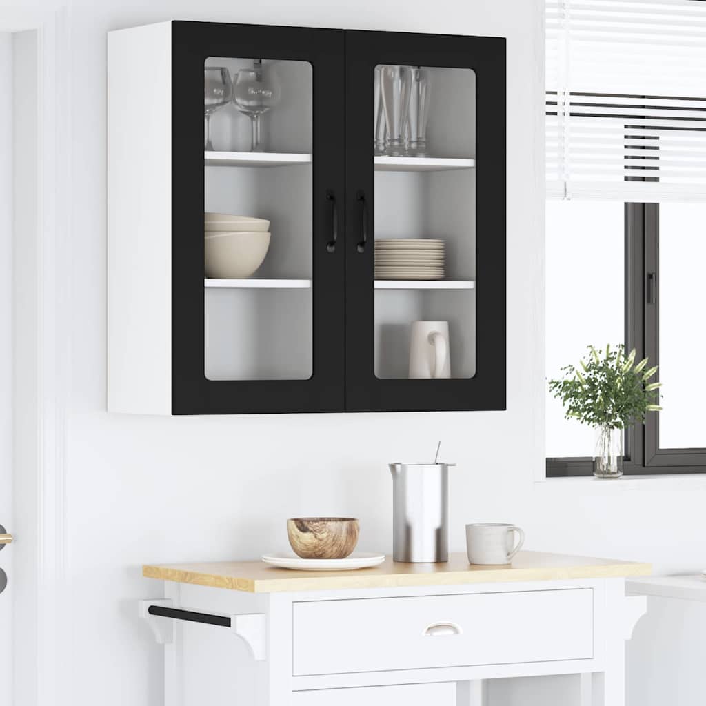 Kitchen Wall Cabinet with Shelf 2 pcs Black 40 x 31 x 80 cm