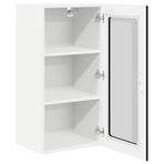 Wall Glass Cabinet PORTO 2 pcs Black Engineered Wood