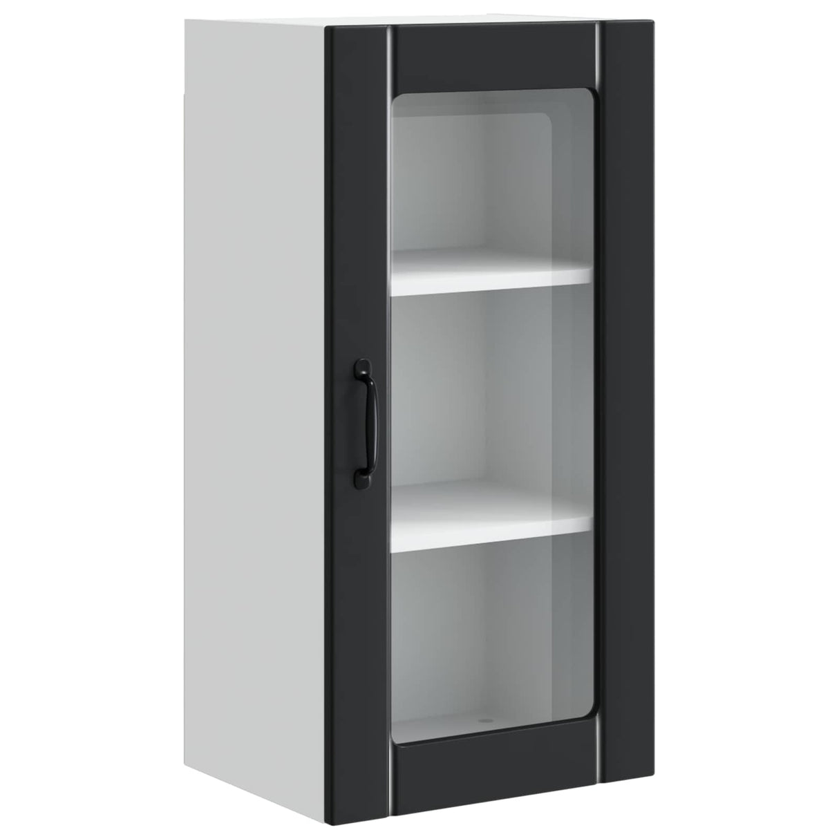 Wall Glass Cabinet PORTO 2 pcs Black 40 x 31 x 80 cm