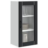 Wall Glass Cabinet PORTO 2 pcs Black 40 x 31 x 80 cm