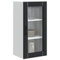 Wall Glass Cabinet PORTO 2 pcs Black Engineered Wood