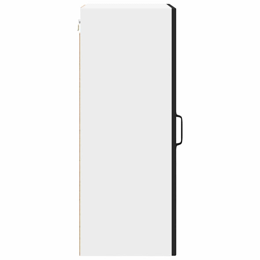 Wall Glass Cabinet PORTO 2 pcs Black Engineered Wood