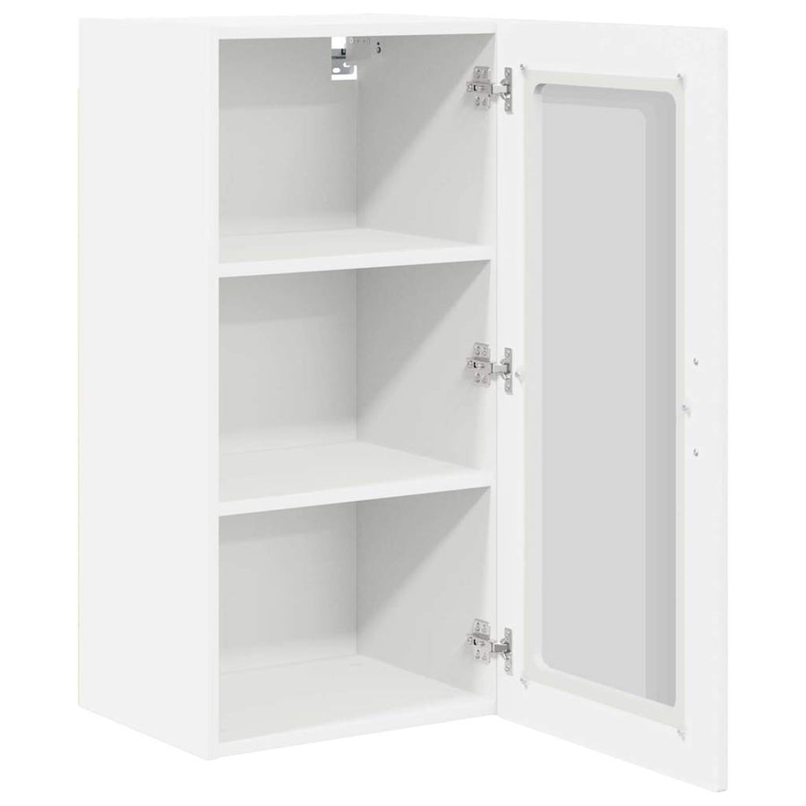 Wall Glass Cabinet PORTO High Gloss White 40 x 31 x 80 cm