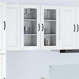 Wall Glass Cabinet PORTO 2 pcs High Gloss White 40 x 31 x 80 cm