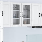 Wall Glass Cabinet PORTO 2 pcs High Gloss White Engineered Wood