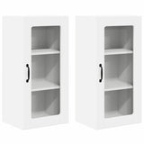 Kitchen Wall Cabinet 2 pcs High Gloss White 40 x 31 x 80 cm - Front View