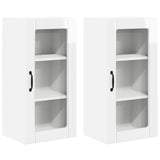 Wall Glass Cabinet PORTO 2 pcs High Gloss White 40 x 31 x 80 cm