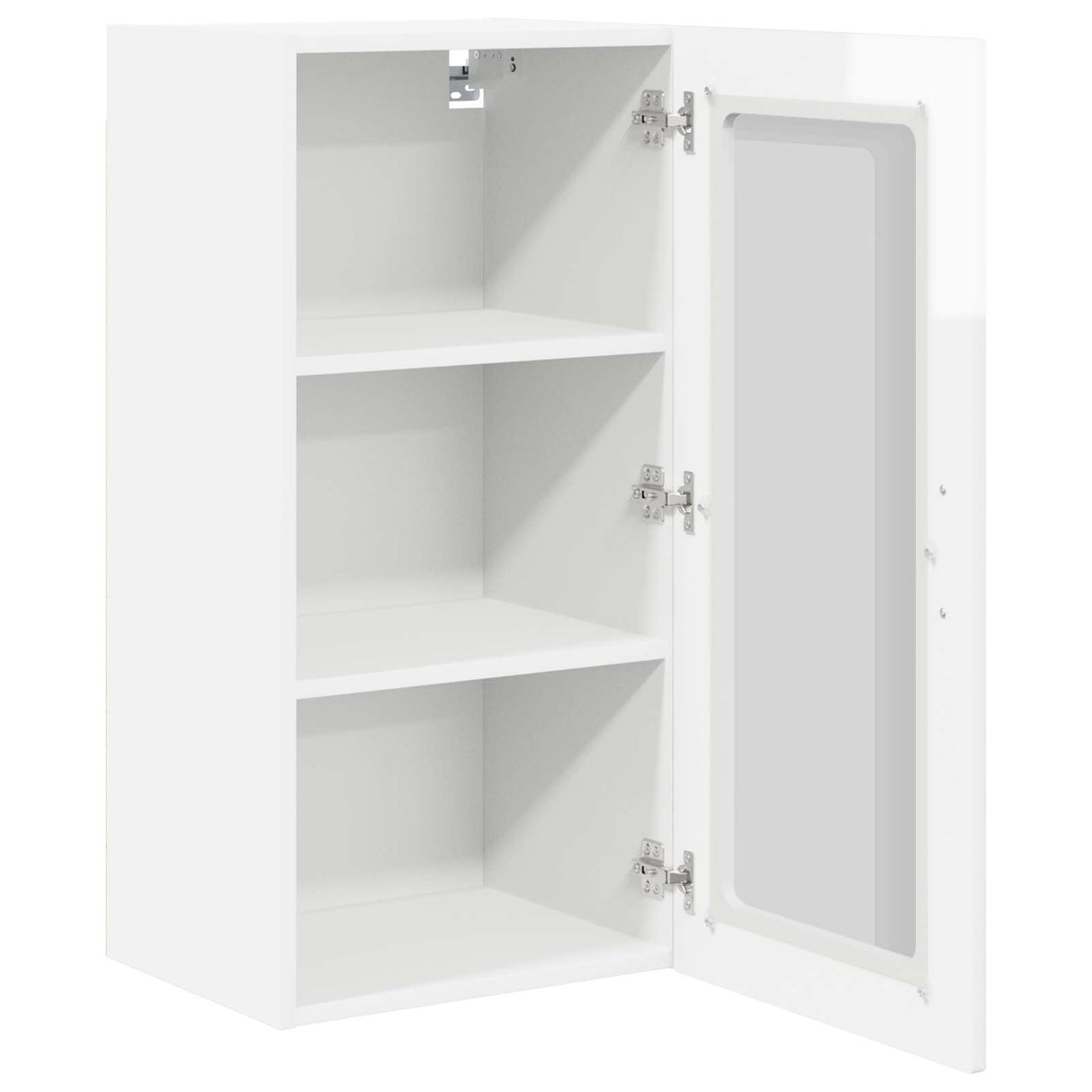 Wall Glass Cabinet PORTO 2 pcs High Gloss White 40 x 31 x 80 cm