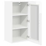 Wall Glass Cabinet PORTO 2 pcs High Gloss White Engineered Wood