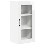 Wall Glass Cabinet PORTO 2 pcs High Gloss White Engineered Wood