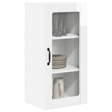 Wall Glass Cabinet PORTO 2 pcs High Gloss White 40 x 31 x 80 cm - Side View